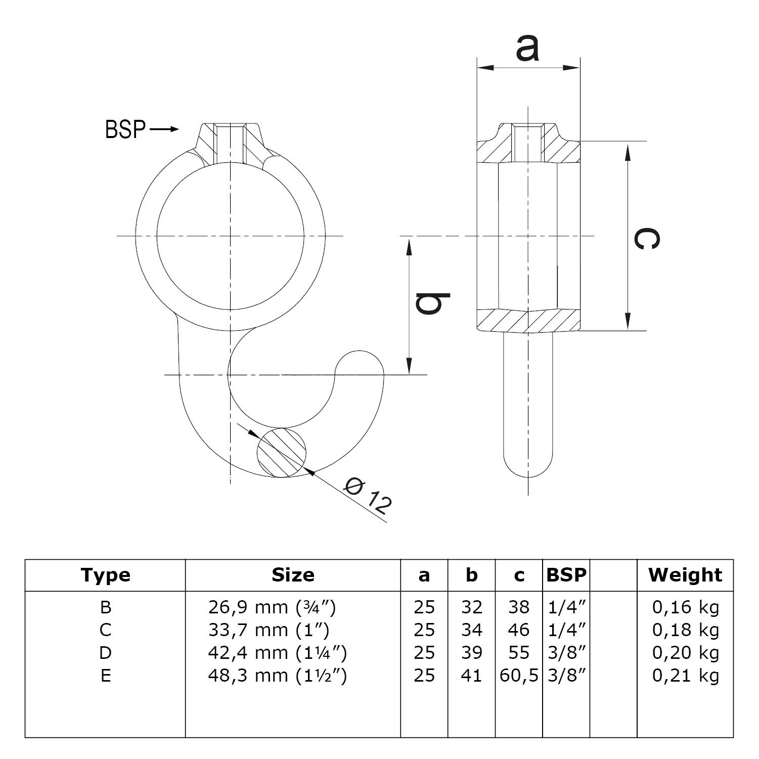 Stellring mit Haken 48,3 mm (1½”)