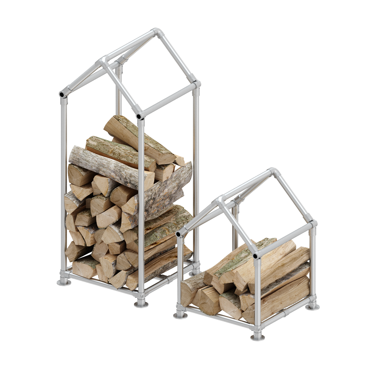 Feuerholzständer "Silver Wood", 26.9mm (3/4"); H: 1220mm, B: 400mm, T: 270mm