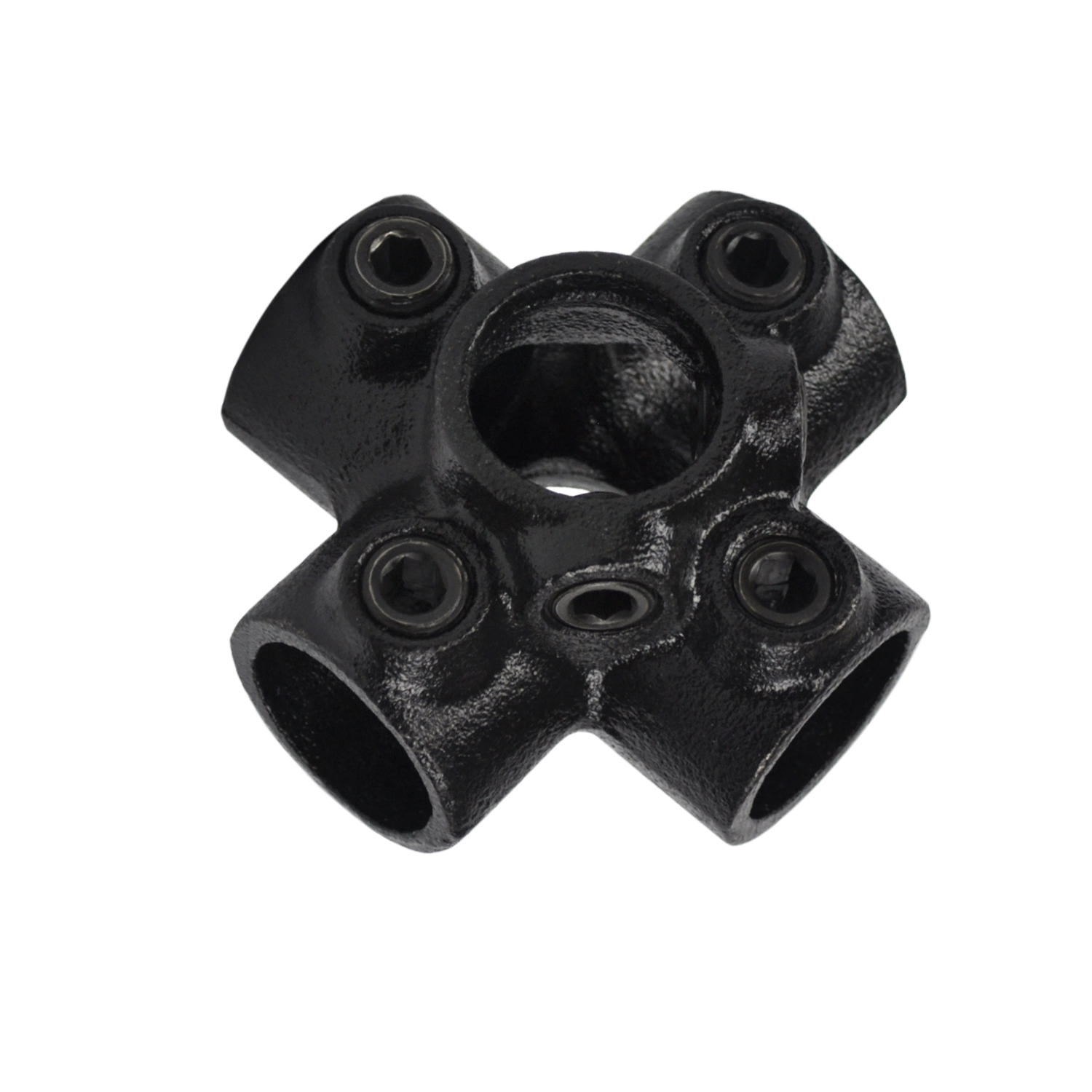 Kreuzstück für Stützrohr, schwarz 42,4 mm (1¼”)