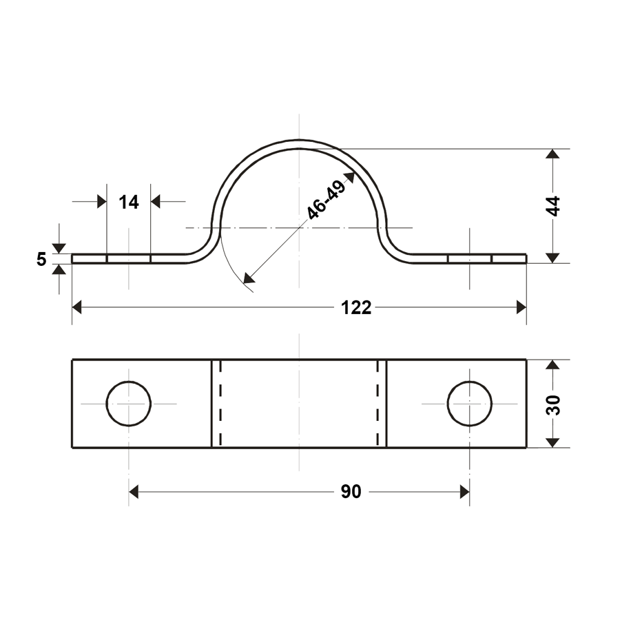 Vollbügel,  1 1/2" (48.3 mm)